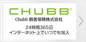 Chubb保険　24時間365日インターネット上でいつでも加入